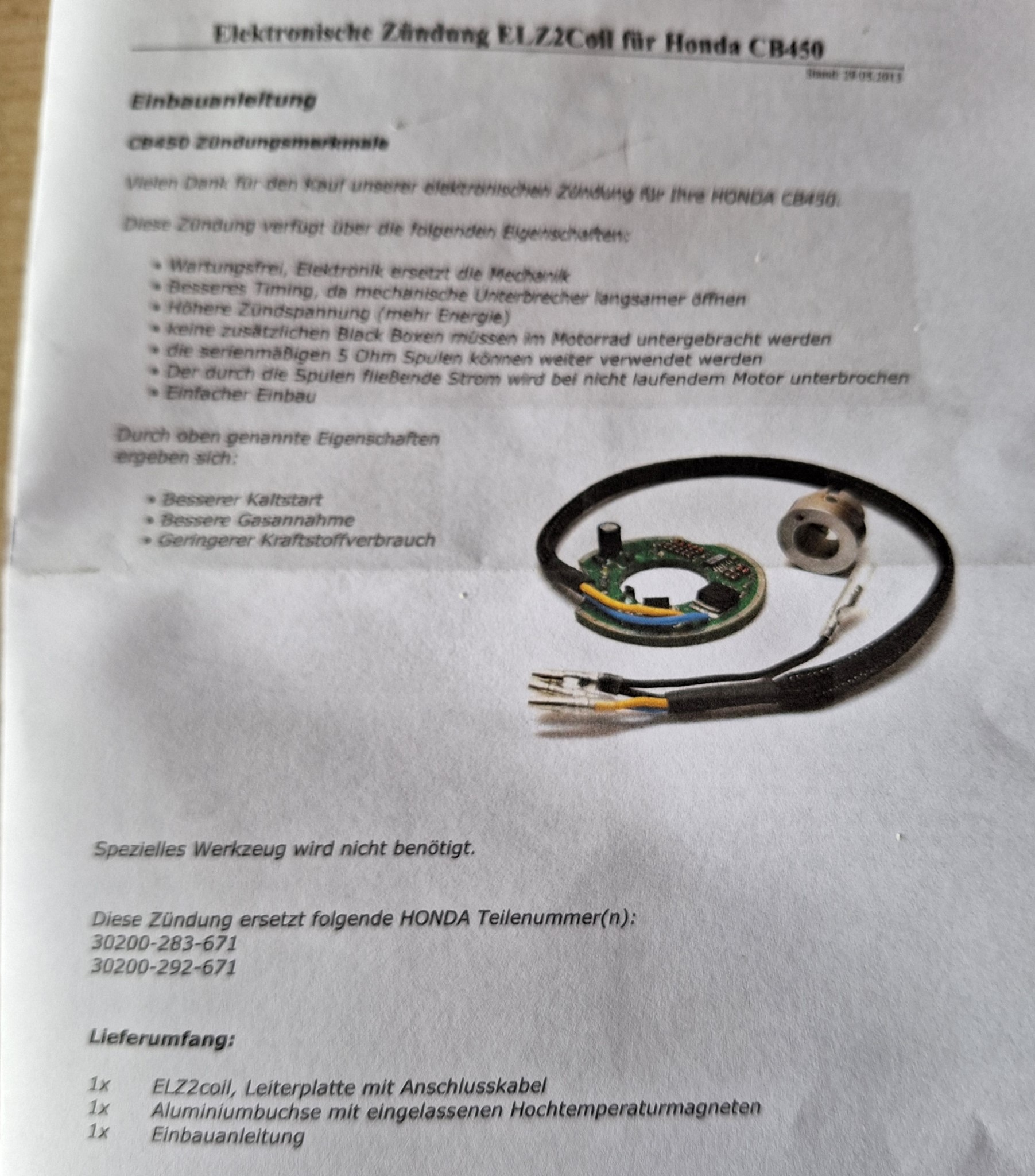 Bild von Elektronische Zündung Accent CB 450 K