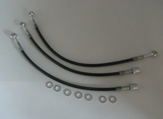 Picture of Stahlflex Bremsleitung Set mit ABE / 3 teilig doppelte Scheibe schwarz hoher Lenker Honda CB 400 500 750 Four