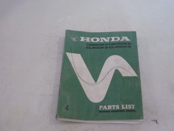 Picture of Parts List Honda CB 250 K2 , 350 K2, CL 250 K2 , 350 K2/ gebraucht /Stand 1972