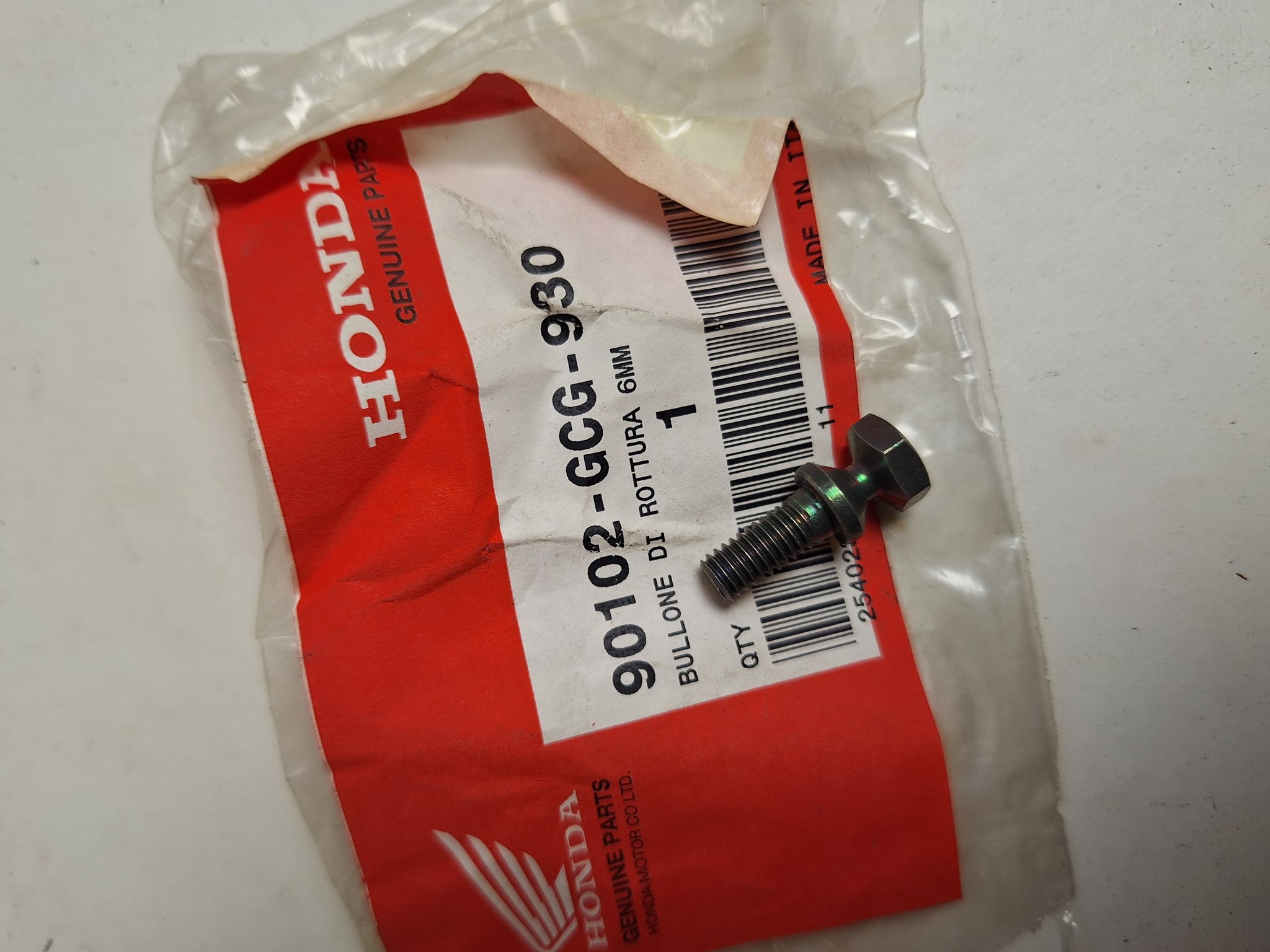CLASSIC-BIKES. BOLT,BREAK OFF 6M 90102-GCG-930 SGX50