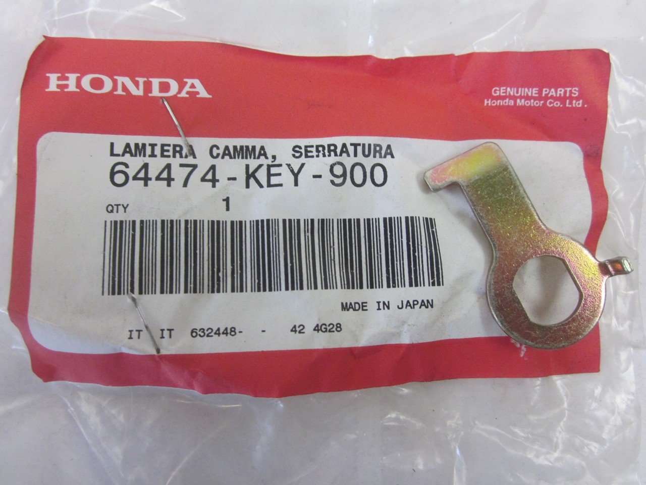 Picture of PLATE,LOCK CAM   64474-KEY-900   FES 125 W
