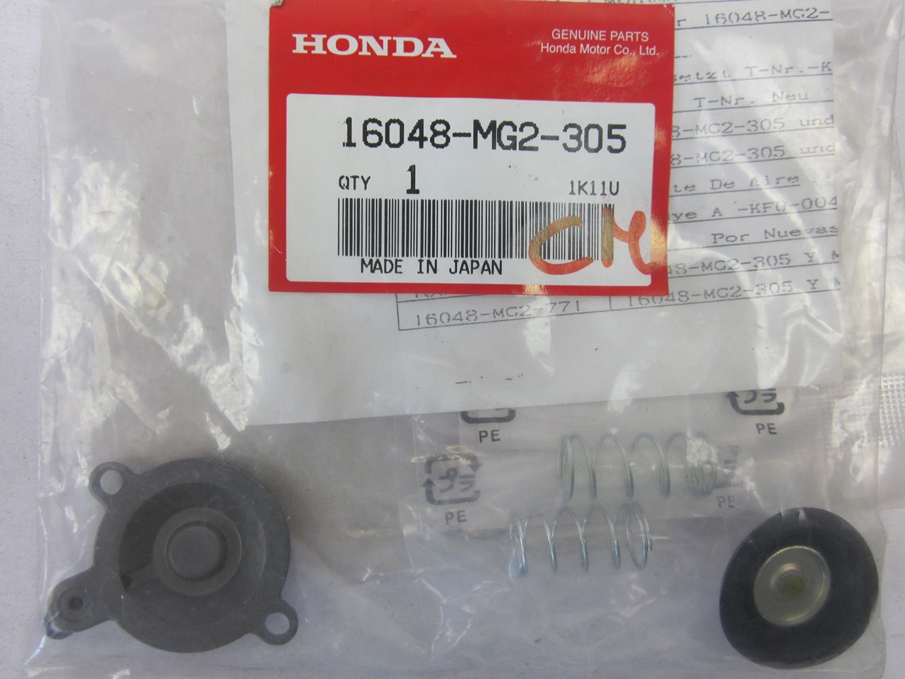 Picture of LUFTABSPERRVENTILSATZ   16048-MG2-305   XL 600 RD