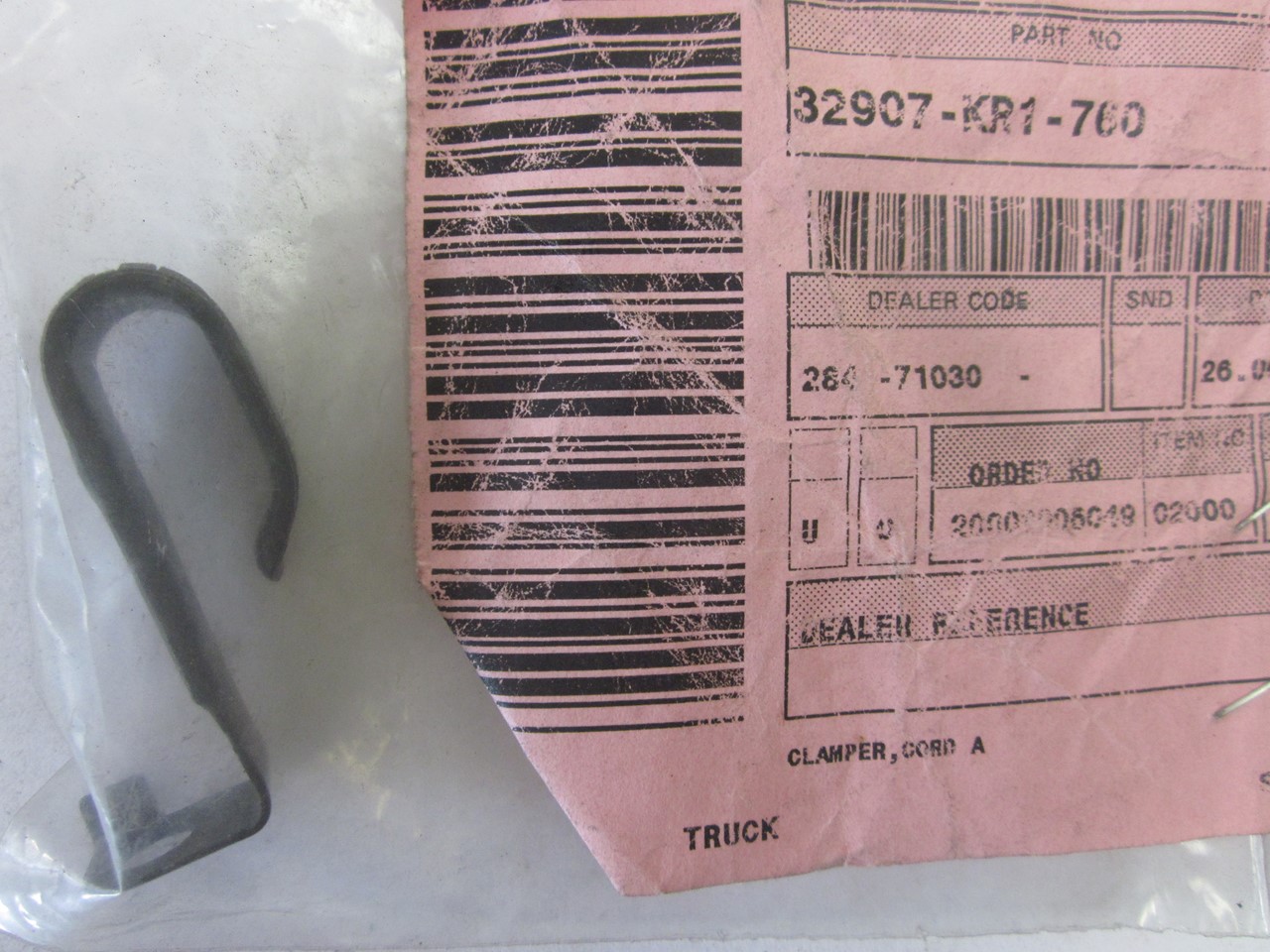 Picture of CLAMPER,CORD A    32907-KR1-760   NS 125 R2J
