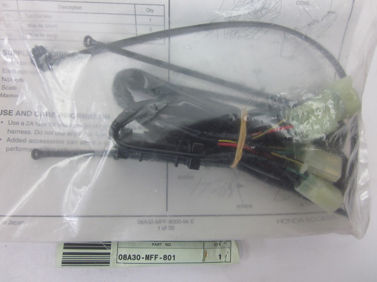 Bild von SUB HARNESS   08A30-MFF-801  XL700V