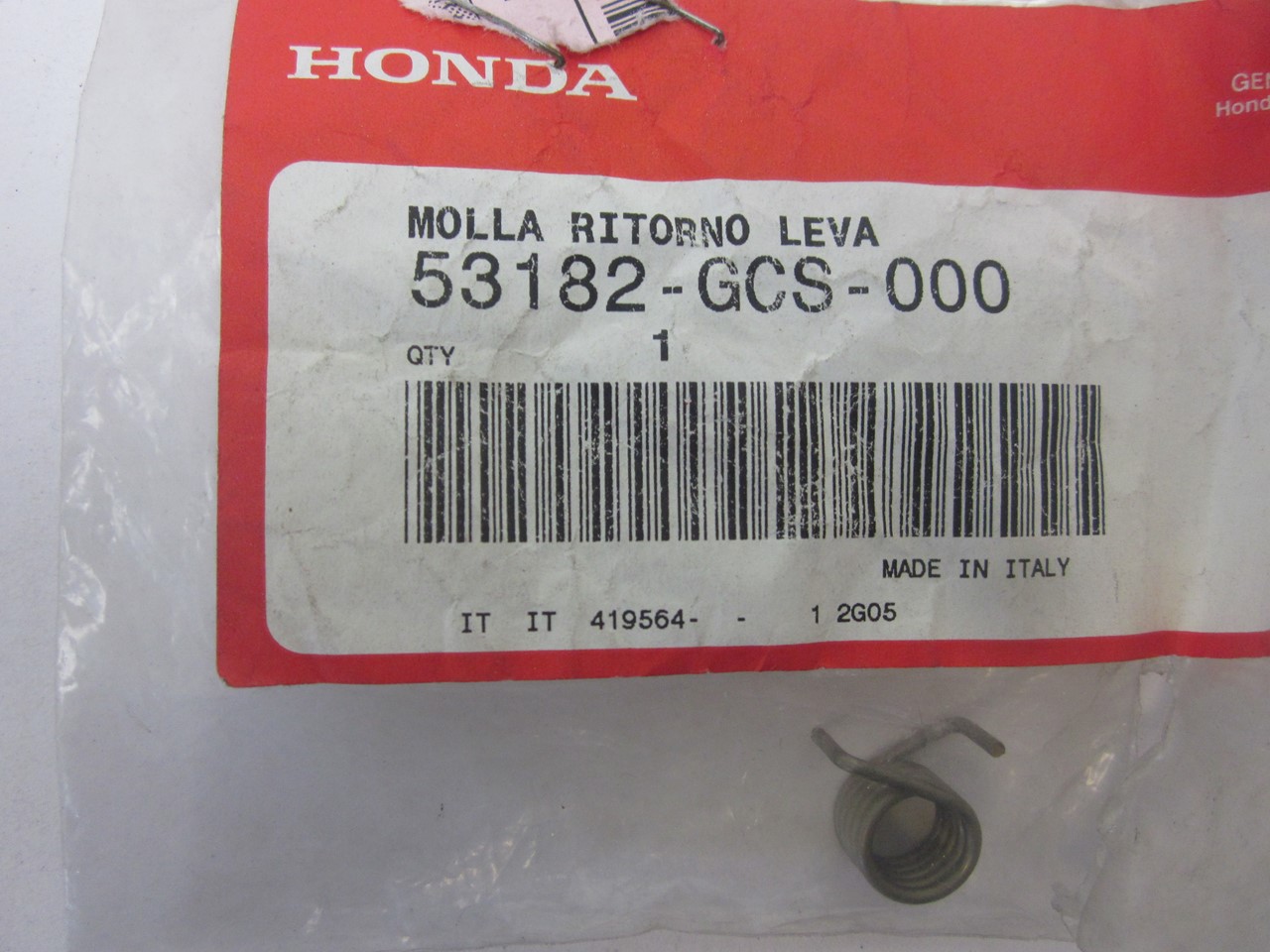 Picture of SPRING,RR BRK LOC  53182-GCS-000  NH 50 W