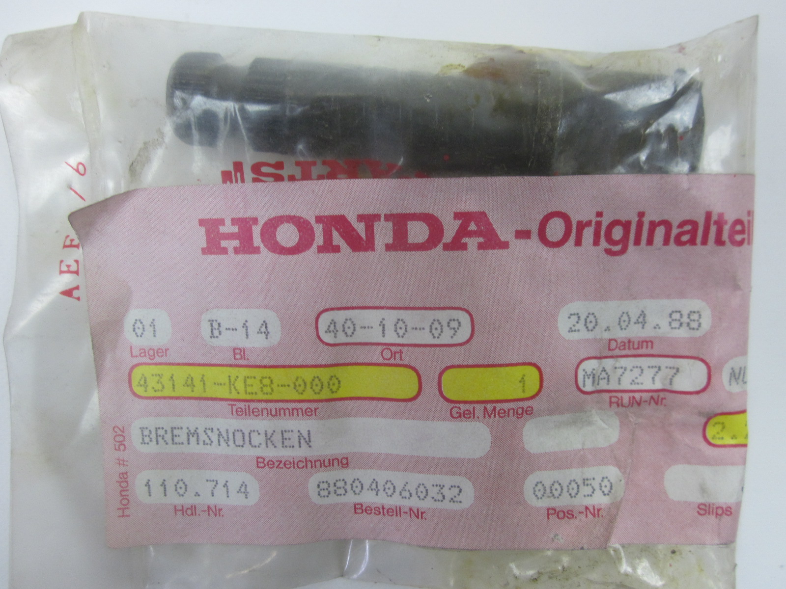 Picture of BREMSNOCKEN HINTEN  43141-KE8-000  VT 250 NT