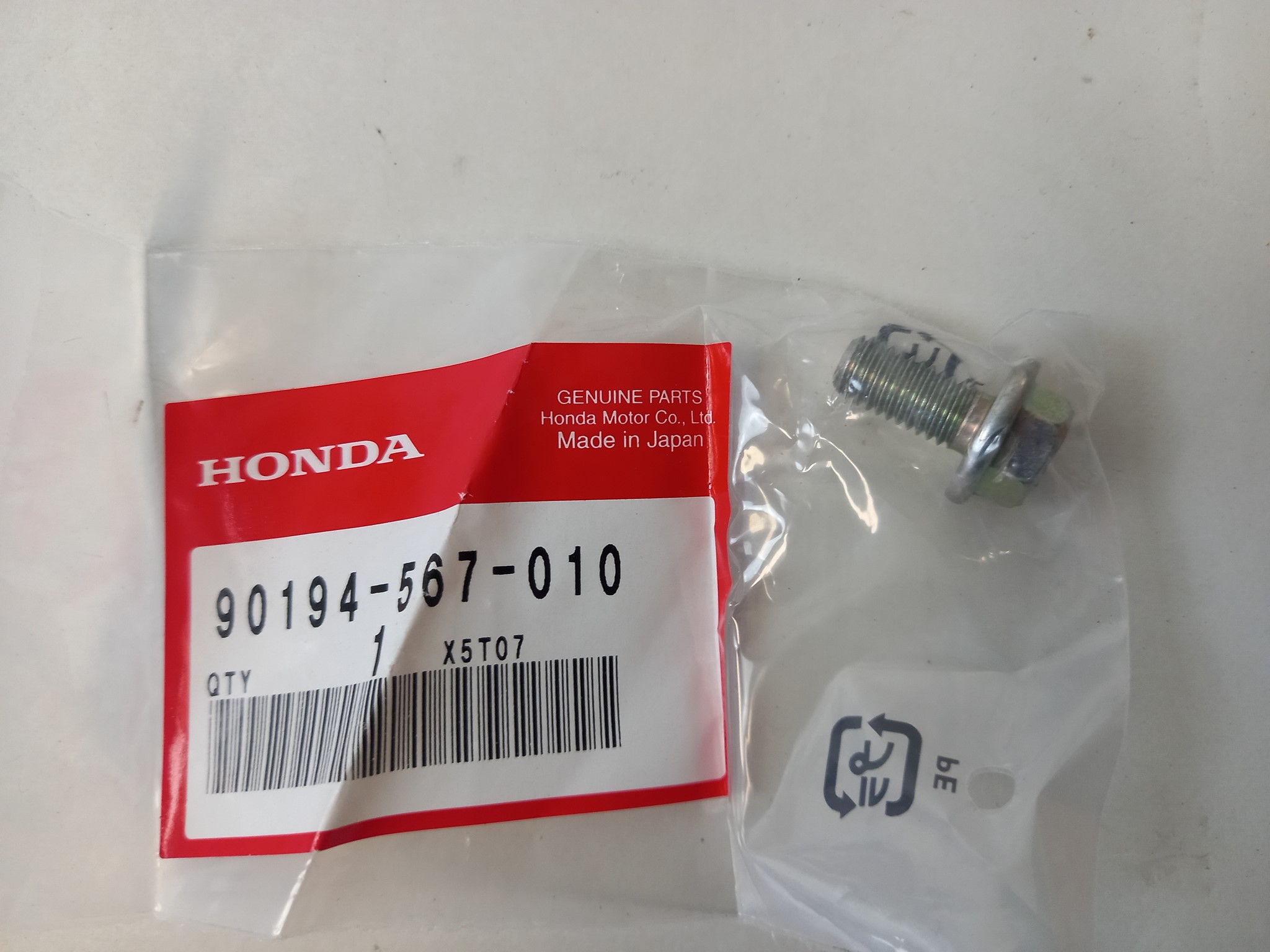 Picture of Honda  Bolt, wheel rim  90194-567-010