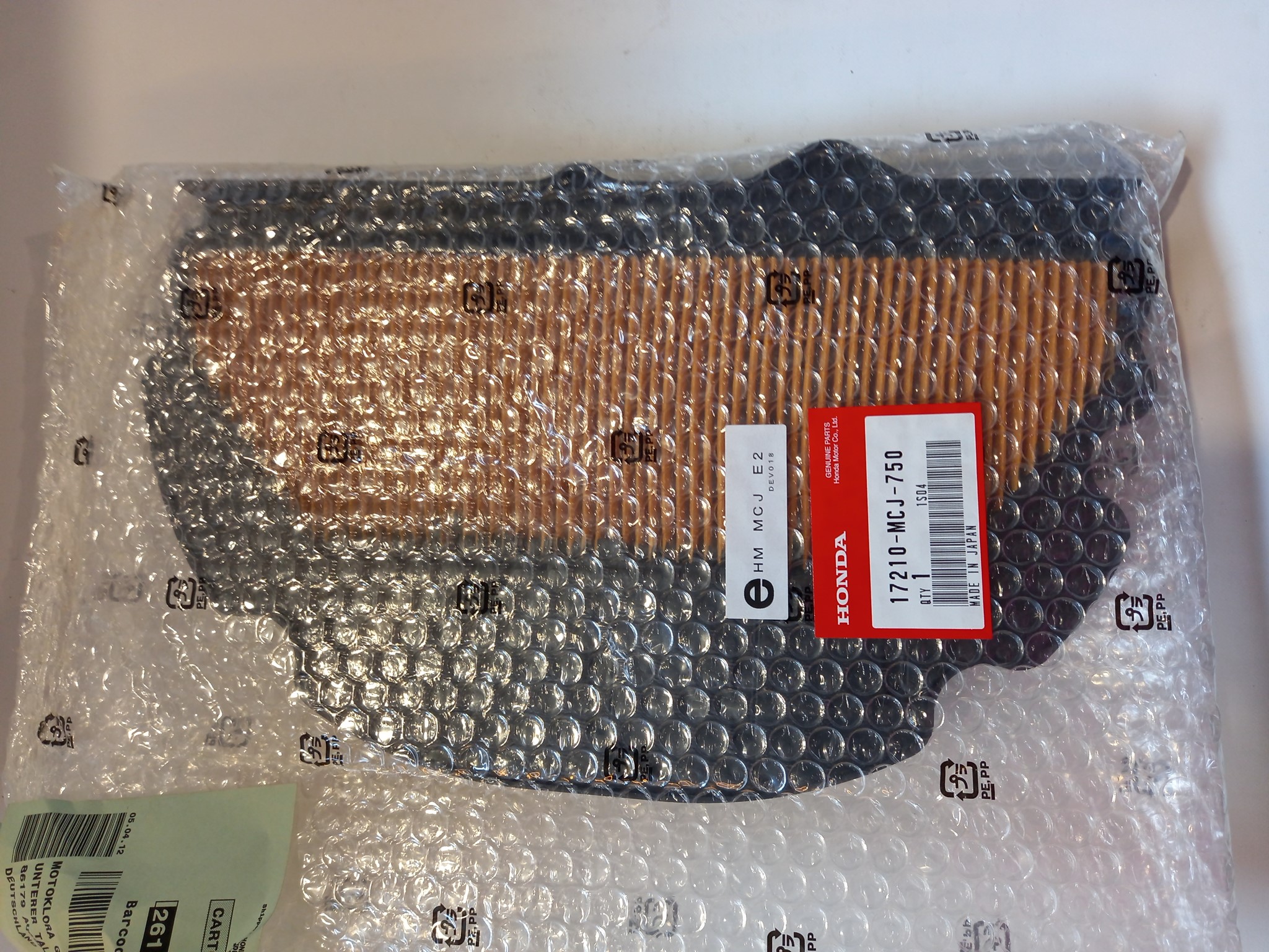 Bild von Honda  EINSATZ, LUFTFILTER  17210-MCJ-750
