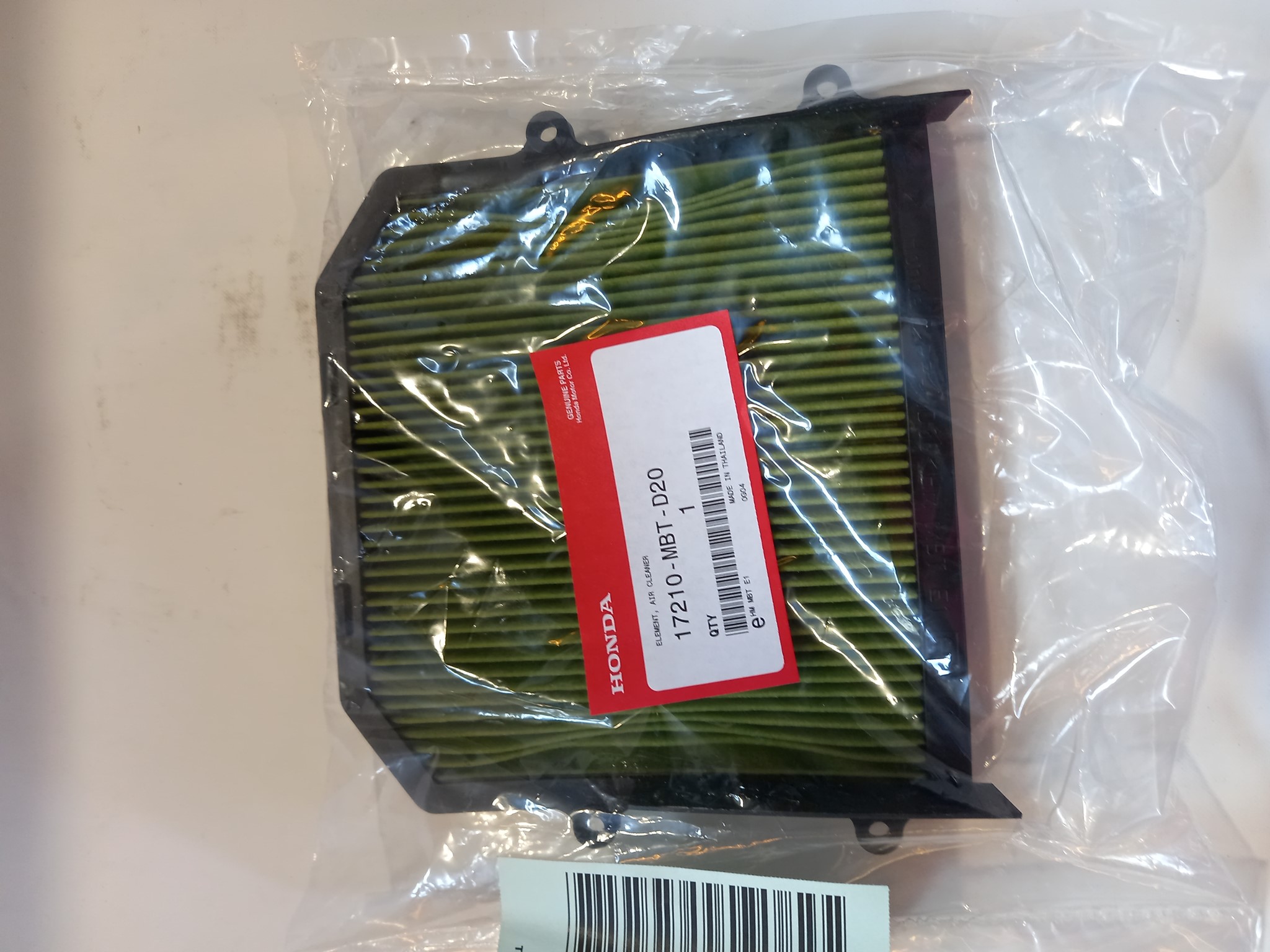 Bild von Honda  EINSATZ, LUFTFILTER  17210-MBT-D20