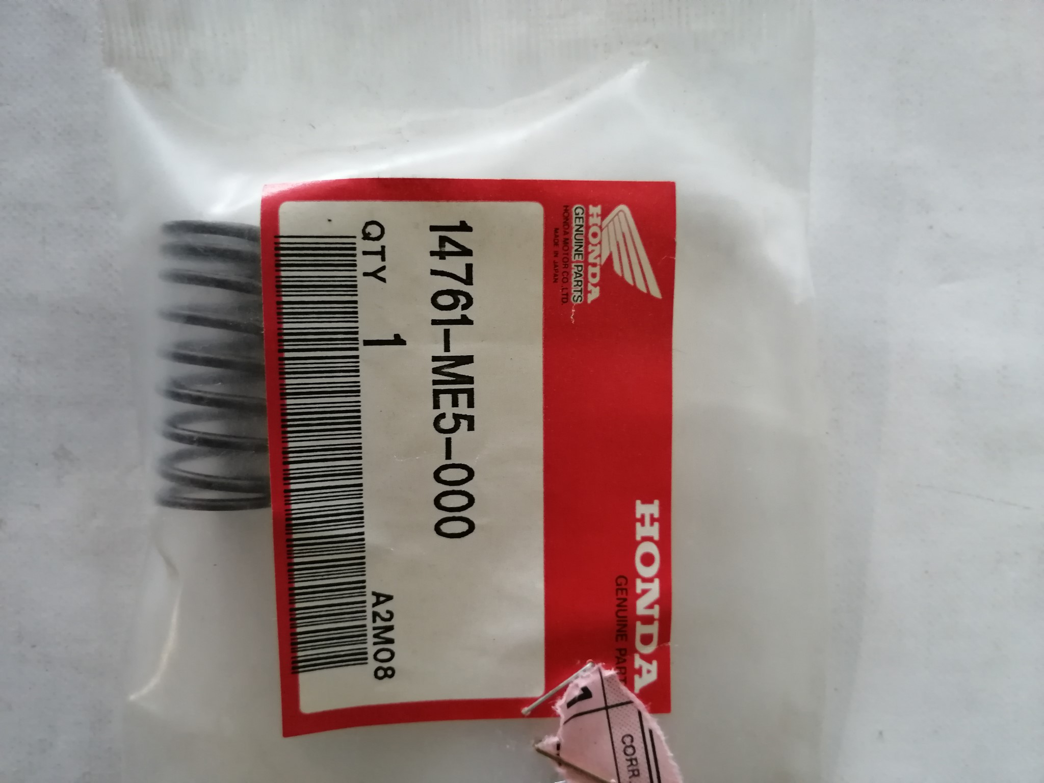 Picture of SPG.,INNER VALVE  CBX 650 ED  14761-ME5-000
